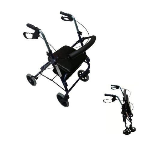 MOBILEX Rollator Impala Economic - Blau-metallic - Modern - Faltbar - Aluminium - Erwachsener - 6,2 kg - 93 cm hoch - 69 x 59 x 53 cm - 120 kg belastbar