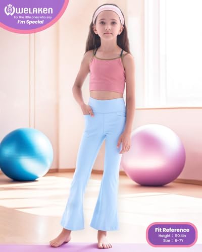 WELAKEN Girls’ Leggings – Stretchy Athletic Yoga Pants with High Waist for Sport or School3