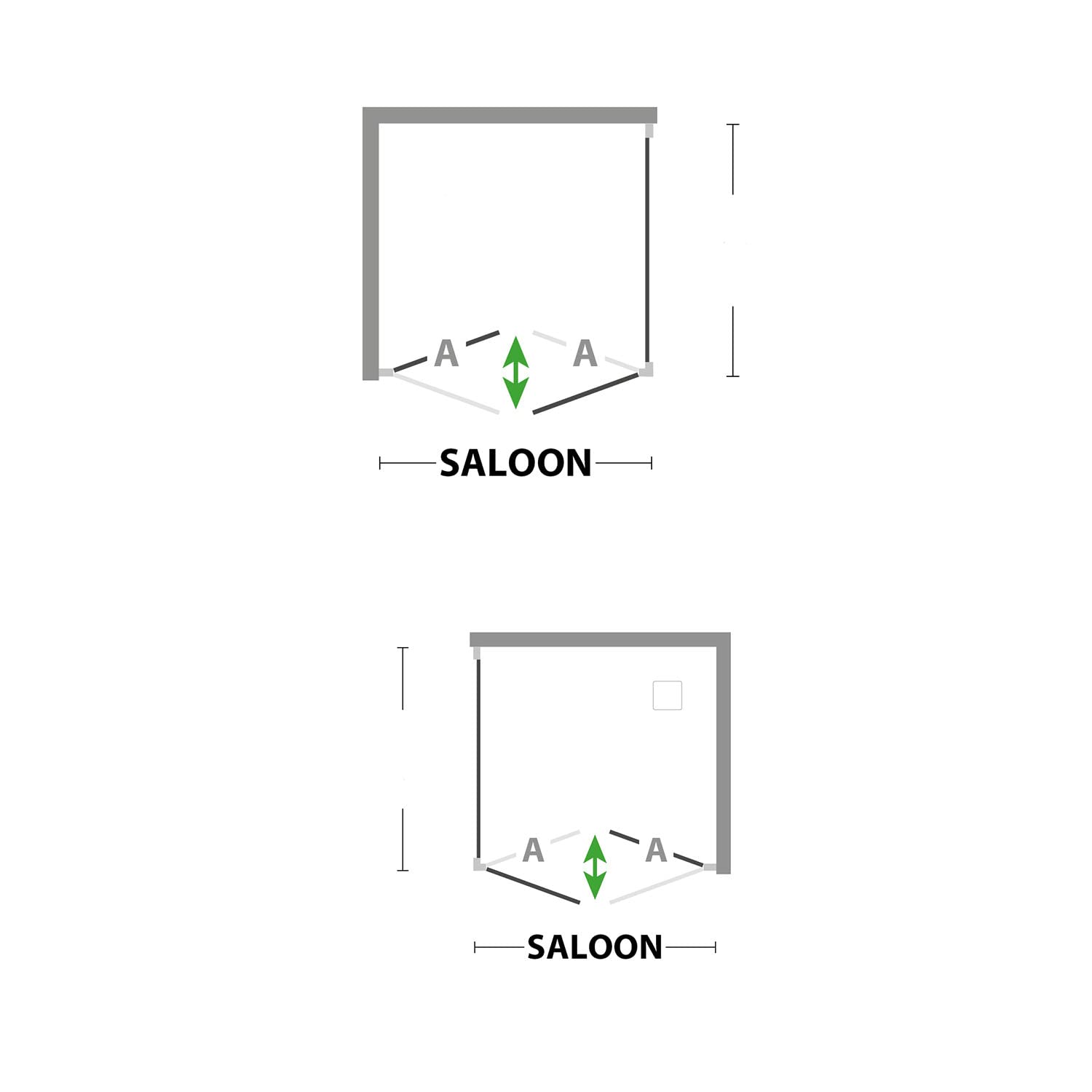 Forte Duschkabine Saloon Delta Duo – 70x70 Cm, Höhe 185 Cm – Acryl-Paneele, Magnetischer Verschluss