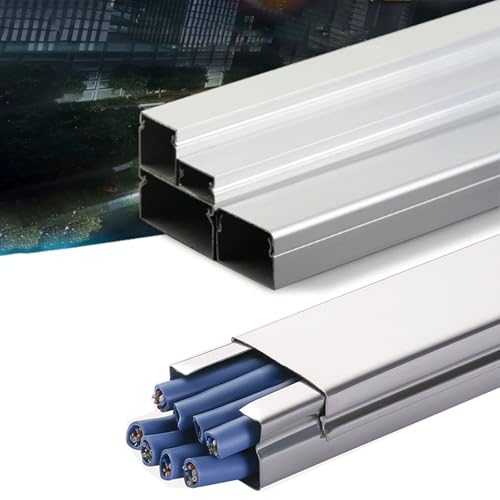 Canaleta para cables de acero inoxidable HAIXHX, diseño snap-on para gestión de cables eléctricos en hogar, oficina y edificios comerciales (10 piezas, 20x15 mm) miniatura 1