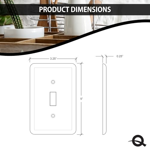Questech Light Switch Cover, Single Toggle Wall Plate for Electrical Outlets, 1-Gang Single Switch Plates Standard Size Receptacle Cover, Decorative Tumbled Texture, Sand