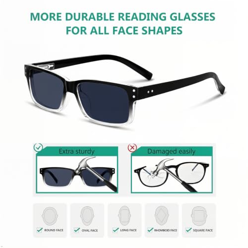 Image of Eyekepper Reading Sunglasses Men, Tinted Lens Readers for Women, 5pack 3.25