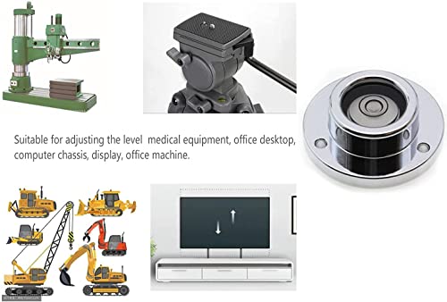 Small Circular Round Bubble Level Spirit Leveler Bubble Ball Vials, Ø34mm, Aluminium Housing, Plastic Vial - Thumbnail 5