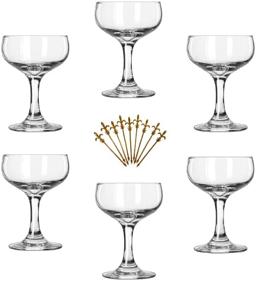 Embassy Libbey 3773 - Vaso de champán de 5.5 onzas, juego de 6 con púas para fiestas HHS