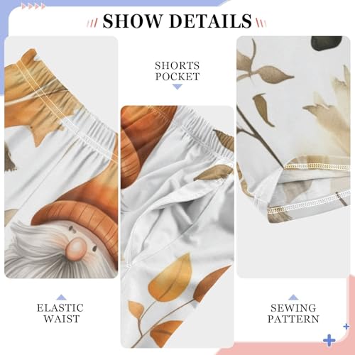 Thanksgiving Gnome Boys Long Pants Soft Trousers Elastic Waist Kids Lounge Bottoms with Pockets S-XL4