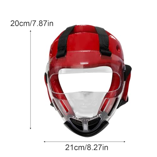 Casco protector de boxeo y karate con máscara transparente extraíble para sparring MMA 4