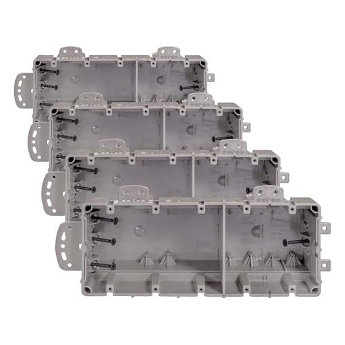 Image of Southwire MSBMMT5G Multi Mount Device Box with Depth Adjustable; Heavy Duty 42lb ; Gray, 5 Gang (Pack of 4)