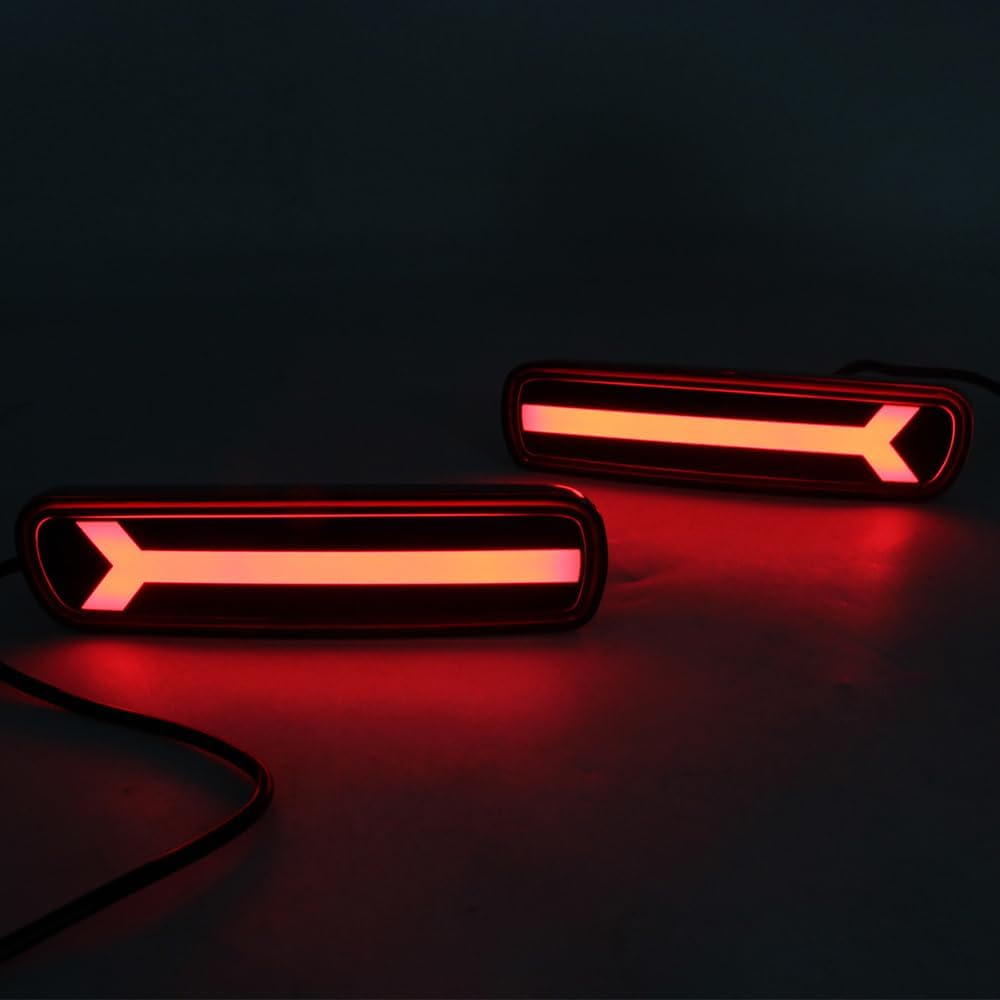 3-in-1 LED Rear Bumper Reflector Light Smoke Lens, 1998-2007 Compatible with Toyota Land Cruiser 100 LC100, Driving Rear Fog Lamp + Brake Light + Turn Signals