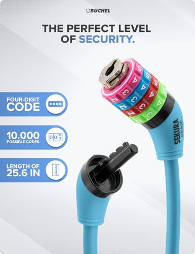 Image of Buchel 60502208 Sekura Lock Individual 4-Digit, 10,000 Number Combinations Possible, Blue, 65 cm