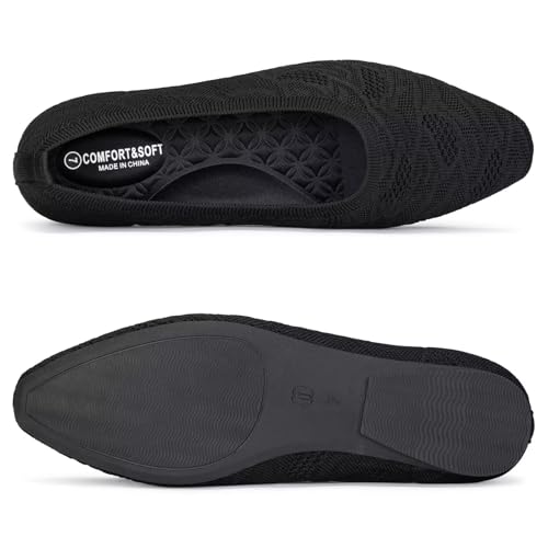 Frank Mully Womens Flat Square Toe Shoes Knitted Work Flat Comfort Dressy Flat Shoes for Daily Lightweight Comfort2