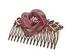Kamm BLÜTE Accessoire Brautfrisur Haar Hochzeit Perlen Japan Blatt (Rosa)