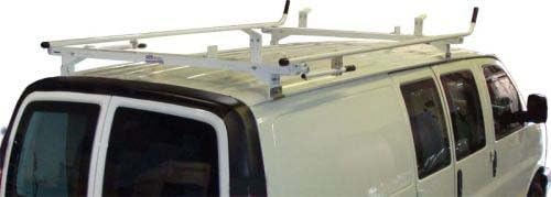 Aluminum Van Ladder Rack Compatible with Ford Econoline - Double Lock Down