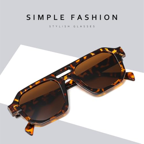 Lunettes de soleil double pont style rétro protection UV400 mixte - 3