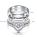 ringheart Couple Rings Matching Ring Heart AAA CZ White Gold Plated Women Wedding Ring Sets for Him and Her Rings