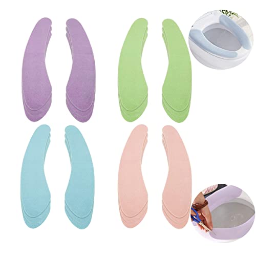 Forreen Toilettensitzbezug, 12 Paar Toilettensitzabdeckung Waschbar Wc-Sitzbezüge Plüsch Toilet Seat Cover Selbstklebende Wc Sitz Cover Pad für Familie Reisen Schwangere Frauen Ältere Menschen