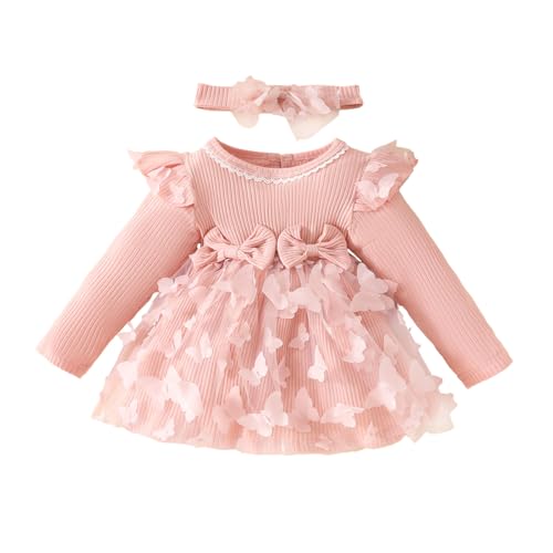 eqenkely Bambine Vestito Set Cerimonia Abitini Romper Pagliaccetto Maniche Lunga