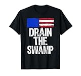 Impeach Joe Biden and Kamala Harris Drain The Swamp Unisex-Adults Black Polyester Modern Crew Neck Short Sleeve T-Shirt Small