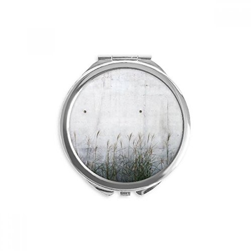 Miroir de poche pour retouches rapides motif littérature blanc miroir rond portable léger
