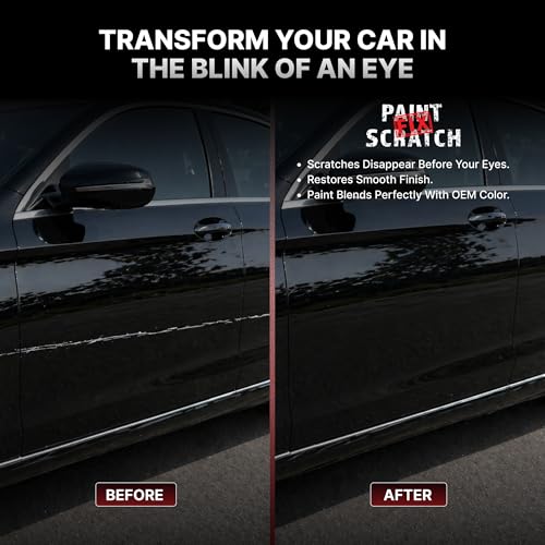 Image of Scratch Fix Black Metallic Touch Up Paint for Cars, Car Scratch Repair Pen | Black car paint pen for chips and scratches. Fast-drying gloss metallic automotive touchup paint for metal plastic fiberglass