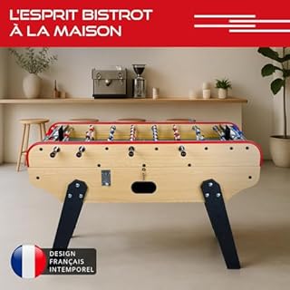 Rendez Vous Déco - Babyfoot Adulte Intérieur Bistrot Bois Clair 155,3 cm avec Monnayeur - Table de Jeux Familiale et Professionnelle Robuste