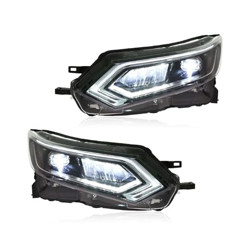 YAKISA Faros Delanteros Conjunto Para Nissan Para Qashqai Faros Delanteros 2018-2020 2 Unidades Luces Diurnas DRL Bombillas LED Faros Antiniebla Accesorio Para Coche Dualis
