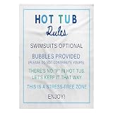 3dRose Hot Tub Rules Sign Funny Humorous No Peeing Bubbles Provided Humor 22x30 Bath Hand Pool Towel