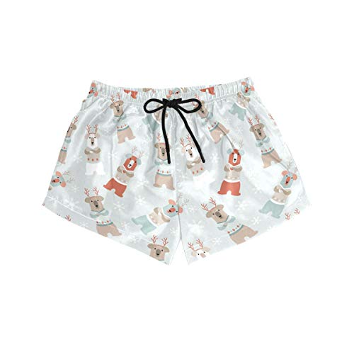 DEZIRO Short de bain pour femme Motif ourson flocon de neige - multicolore - Taille L