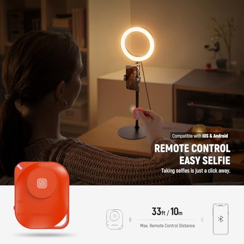 Image of NEEWER 12 inch 24W High Power Desk Ring Light with Stand /Phone Holder, LED Selfie Video Conference Lighting for iPhone Streaming Makeup Vlog Recording Laptop Computer Webcam Zoom Call Podcast, RH12B