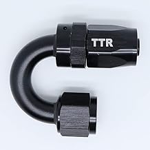 AN-8 8AN AN8 180 Degree Reusable Swivel Fitting Hose End Grade A Black -A40-180-08BK