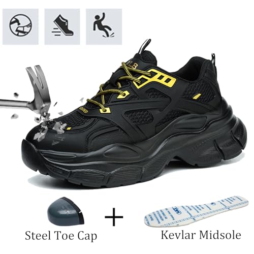 Image of Nutropa Steel Toe Boots for Men, Lightweight Safety Work Shoes, Comfortable Breathable Composite Toe Boots Slip-Resistant Indestructible Shoes