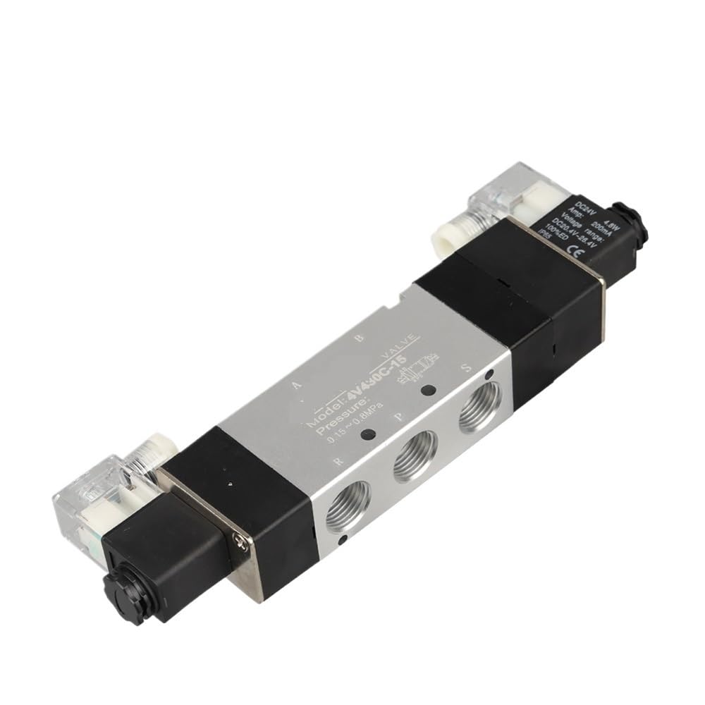 Electroválvula neumática 4V430C-15 de 5/3 vías, doble solenoide, for equipos de automatización(DC12V)