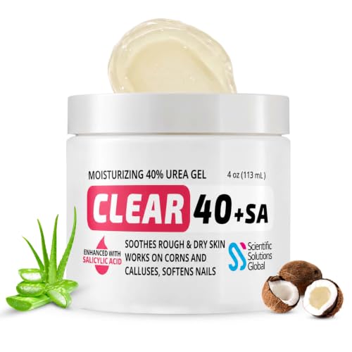 CLEAR Urea Gel 40 Percent Plus 2% Salicylic Acid (4oz) Made in USA