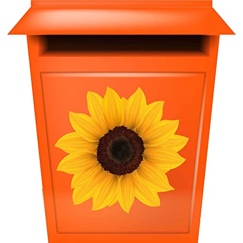 kleberio Selbstklebender Aufkleber Sticker Autoaufkleber wetterfest Blumen Mülltonne Blumenwiese Dekoration Fensterbild Fliesenaufkleber 10 x 9 cm - Gelbe Sonnenblume -