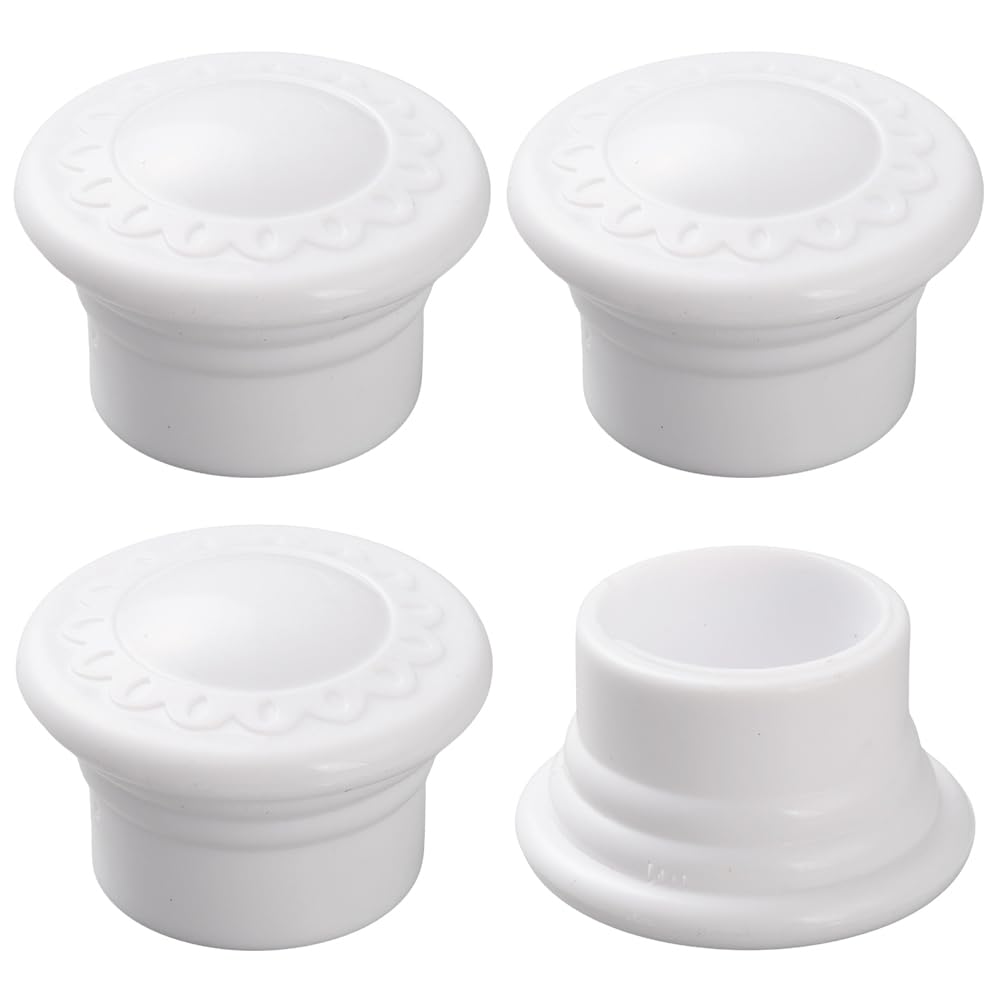 4 Embouts De Rideau GORGECRAFT Blancs - 28mm Diamètre Intérieur - Style Colonne Pour Tringles Romaines