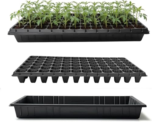 RooTrimmer 10 Pack 1020 Seed Starter Trays and 10 Pcs 72 Cell Plug Trays Thick Durable Seedling Plastic Nursery Tray for TD538 1020 Tray Germination (10 Sets)