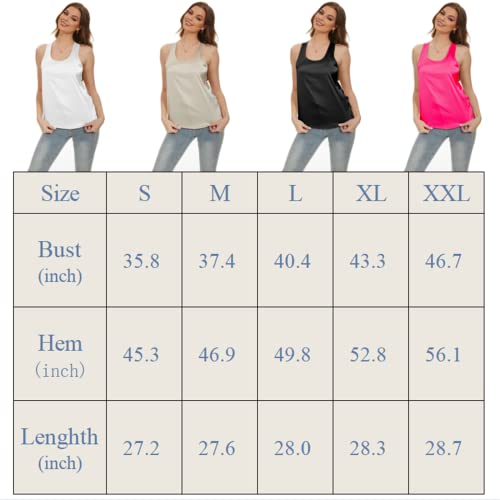 Ouslee Womens Racerback Tank Tops Basic Silky Camisole Casual Loose Fit Summer Sleeveless Tops (Hotpink,Xl) #TOP7