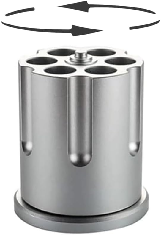 Rotating Revolver Pen Holder, Gun Cylinder Pen Holder, Aluminum Gun Pencil Holder, Heavy Duty Non-Slip Desk Pen Holder for Men's Birthday Gifts, Christmas Gift, Father's Day Gift, Office Decoration