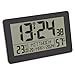 Produktbild TFA Dostmann Digitale Funk-Wanduhr, 60.2557.01, mit Wecker mit 2 Alarmzeiten, großes Display, mit Temperaturanzeige, Datum, Wochentage, mit Hintergrundbeleuchtung, Tischuhr, 20 x 13cm, schwarz