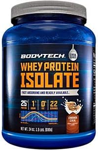 BODYTECH Whey Protein Isolate Powder - with 25 Grams of Protein per Serving & BCAA's - Ideal for Post Workout Muscle Building and Growth, Contains Milk and Soy, Cinnamon Cereal Flavor (1.5 Pounds)