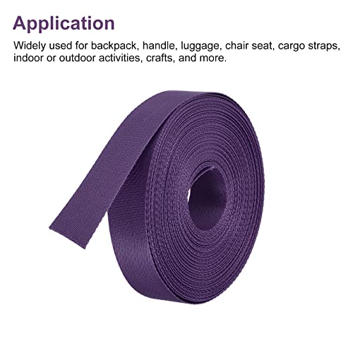 Image of MECCANIXITY Flat Nylon Webbing Strap 1 Inch 15 Yards Dark Purple for Backpack, Cargo Strap, Luggage-rack