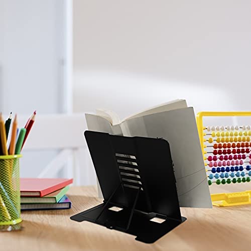 Yardwe Metal Estante De Livros Livro Suporte Dobrável Ajustável para Leitura de Mãos Livres Receita