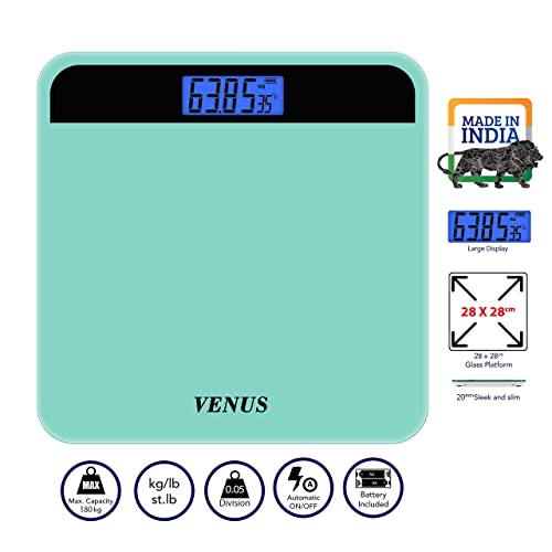 Image of Venus (Made in India) Electronic Digital Personal Bathroom Weight Machine for Body Weight upto 180 kg Weighing Scale with 24 Months Warranty