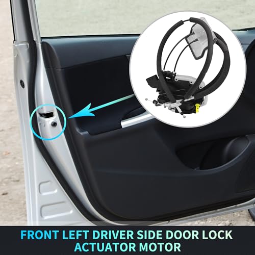 Image of X AUTOHAUX Replacement Front Left Driver Side Power Door Lock Actuator Motor with Cable for Infiniti Q50 2014-2020 Door Latch Actuator Assembly Replace No.805014HB0A Black