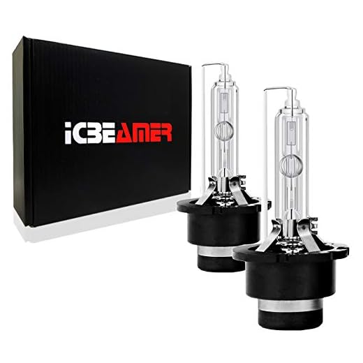 ICBEAMER 6000K D2S D2C D2R Xenon HID Direct Plugin Can Replace 66040 66240 85122 OEM Headlight Low Beam Light bulbs [Diamond White] 2 pcs