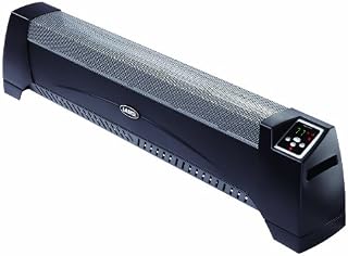 Lasko 5624 Low Profile Room Space Heater, Black-Features Natural Convention Heat for Silent