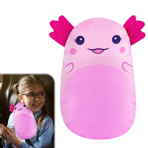 MHJY Coussin Voiture Enfant Protege Ceinture Voiture Adulte Protection Ceinture de Sécurité Cale Tete Voiture Support de Tête Et de Cou pour Filles Garçons Voyage