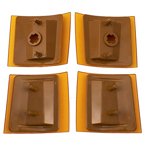 Brock Replacement Lower & Upper Signal 4 Piece Side Marker Lamp Driver And Passenger Set Compatible With 1994-2002 C/K Pickup Truck #TOP3