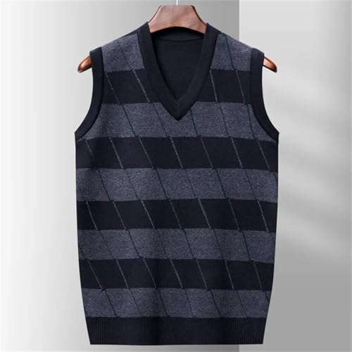 Spring Sweater Vest for Casual V-Neck Palid Vest Men Casual Pullover Sweater Vest4