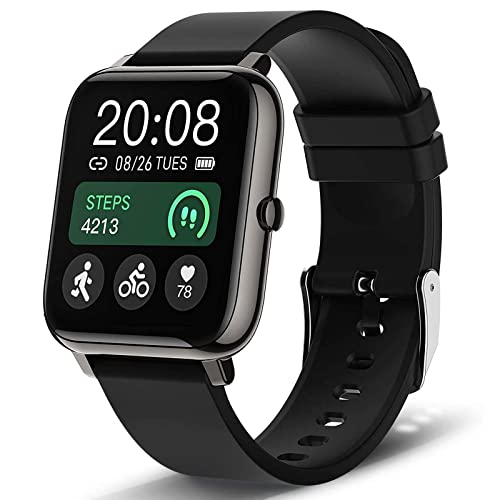 Popglory Montre Connectée Smartwatch Cardiofrequencemètre Moniteur de Sommeil Pression Artérielle Compatible Android iOS pour Homme Femme Montre Intelligente