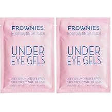Frownies Under Eye Gel Patches for Puffy Eyes - Dark Circles with Cactus Collagen - Reusable, 6 Pack